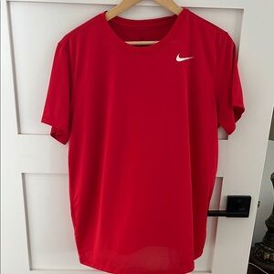Nike Tee Red Short Sleeve Dri Fit